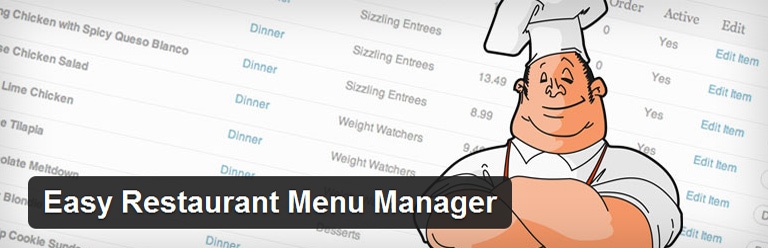 Easy Restaurant Menu Manager wordpress plugin