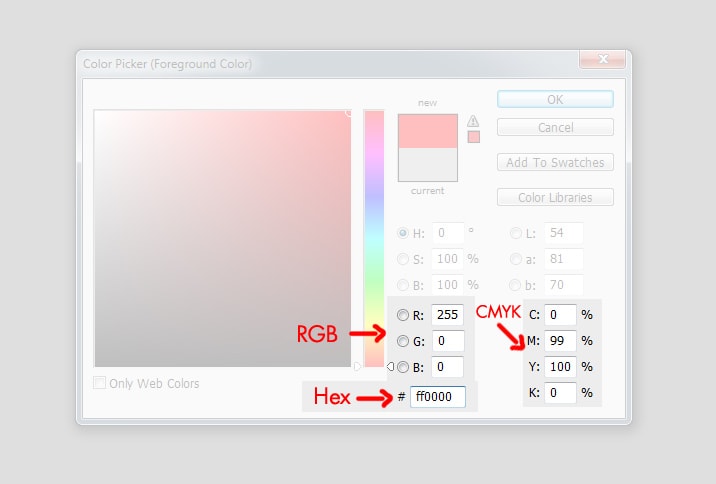 Photoshop paleta de color