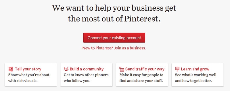 Convertir cuenta Pinterest en perfil de empresa